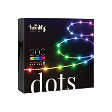 Twinkly Dots Smart LED 200 RGB (wielokolorowy), 10 m, czarny wirw|Twinkly