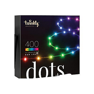 Twinkly Dots Smart LED 400 RGB (wielokolorowy), 20 m, чорний przewód|Twinkly