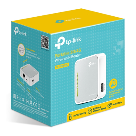 TP-Link TL-MR3020 - router бездротовий - Wi-Fi - komputer stacjonarny | 2,4 GHz - 2