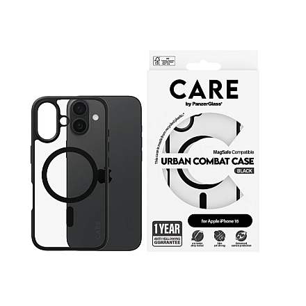 CARE by PanzerGlass Case Flagship Urban Combat Black MagSafe iPhone 16 | CARE - 3