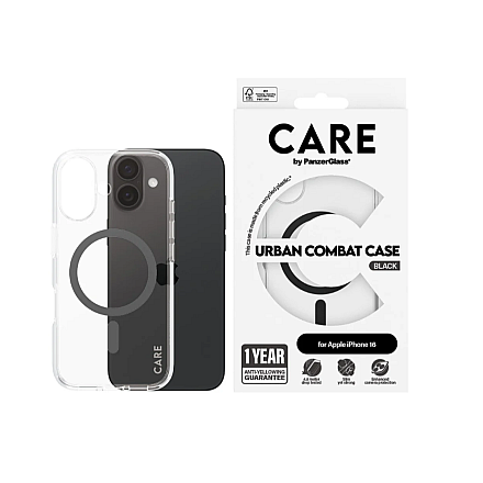 CARE by PanzerGlass Case Flagship Black MagSafe iPhone 16 | CARE - 3