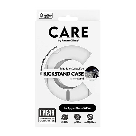 CARE by PanzerGlass Case Feature Silver Kickstand & MagSafe iPhone 16 Plus | CARE - 4