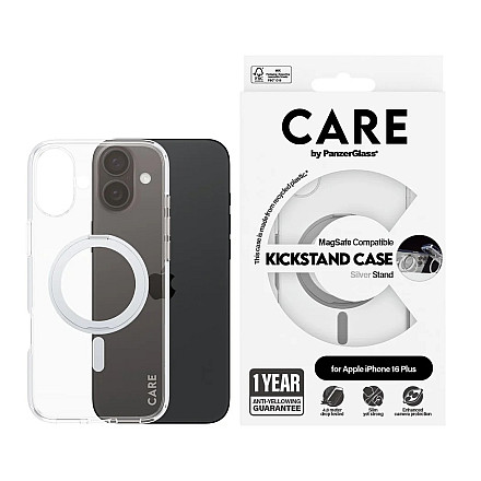 CARE by PanzerGlass Case Feature Silver Kickstand & MagSafe iPhone 16 Plus | CARE - 3