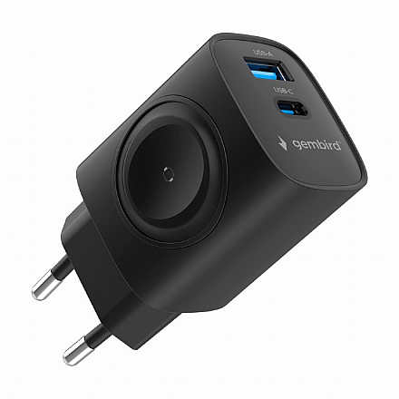 Швидка зарядний пристрій Gembird 2 w 1 20 W для Apple Watch та telefonu | TA-UC-PDQCW20-01-BK - 2