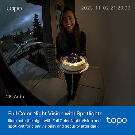 Kamera do wideodomofonu TP-LINK | Tapo D210 | 3 MP | 1,18 mm / F1,8 | IP65 | H.264 | Micro SD, maks. 512 - 3