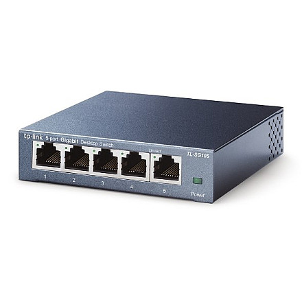 TP-LINK | Switch | TL-SG105 | Niezarządzalny | Desktop | Porty 1 Gb/s (RJ-45) ilość 5 | Typ zasilania Zewnętrzny | 24 miesiące - 4