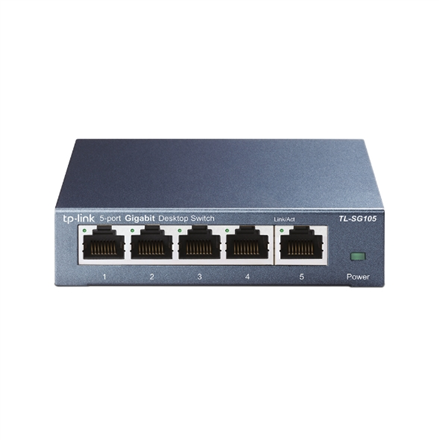 TP-LINK | Switch | TL-SG105 | Niezarządzalny | Desktop | Porty 1 Gb/s (RJ-45) ilość 5 | Typ zasilania Zewnętrzny | 24 miesiące - 2