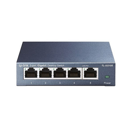 TP-LINK | Switch | TL-SG105 | Niezarządzalny | Desktop | Porty 1 Gb/s (RJ-45) ilość 5 | Typ zasilania Zewnętrzny | 24 miesiące - 5