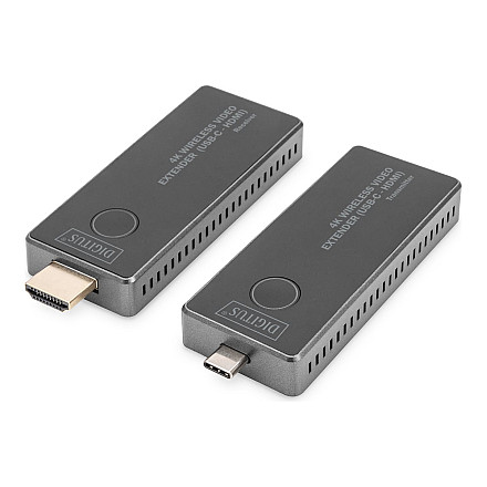 Digitus 4K Wireless Video Extender, 30 m (USB-C - HDMI) | DS-55324 | Black/Silver - 1
