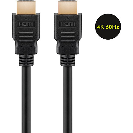 Goobay 60627 High Speed HDMI Cable with Ethernet, 4K/60Hz, Black | HDMI | 15 m - 2