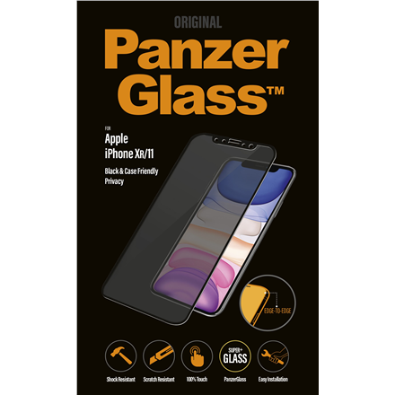 PanzerGlass | Ochraniacz ekranu - szkło - z filtrem prywatności | Apple iPhone 11, XR | Szkło hartowane | Czarny | Przezroczysty - 1