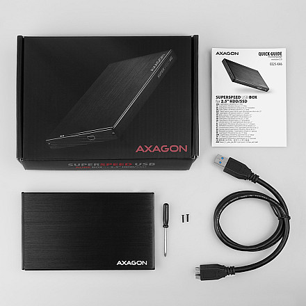 AXAGON | A compact aluminum USB 3.2 Gen 1 - SATA 6G external box designed for 2.5