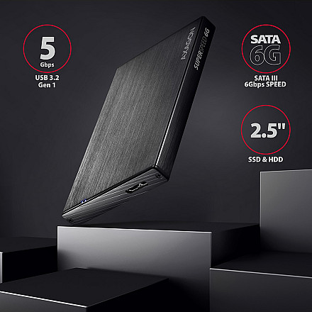AXAGON | A compact aluminum USB 3.2 Gen 1 - SATA 6G external box designed for 2.5