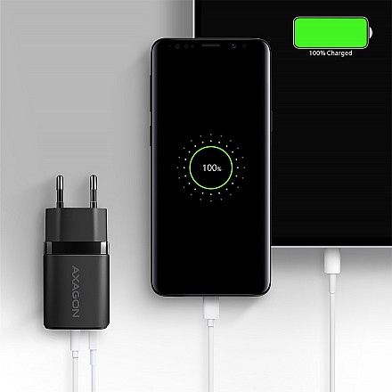 AXAGON Wallcharger 2x port (USB-A + USB-C), 20W | ACU-PQ20 - 6
