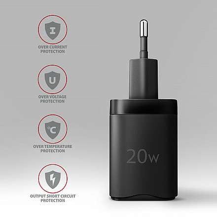 AXAGON Wallcharger 2x port (USB-A + USB-C), 20W | ACU-PQ20 - 5