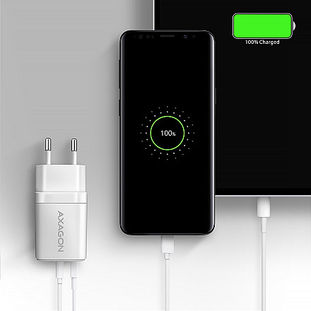 AXAGON Wallcharger 2x port (USB-A + USB-C), 20W | ACU-PQ20W - 6