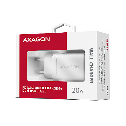 AXAGON Wallcharger 2x port (USB-A + USB-C), 20W | ACU-PQ20W - 10