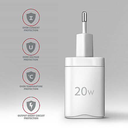 AXAGON Wallcharger 2x port (USB-A + USB-C), 20W | ACU-PQ20W - 5