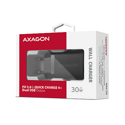 AXAGON Sil wallcharger 2x port (USB-A + USB-C), 30W | ACU-PQ30 - 9