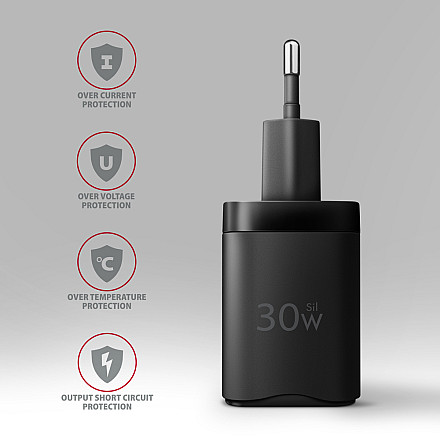 AXAGON Sil wallcharger 2x port (USB-A + USB-C), 30W | ACU-PQ30 - 5