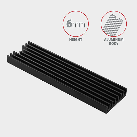 AXAGON Passive aluminum heatsink for all M.2 SSDs, size 2280, high 6 mm | CLR-M2L6 - 4