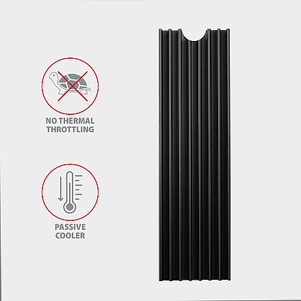 AXAGON Passive aluminum heatsink for all M.2 SSDs, size 2280, high 6 mm | CLR-M2L6 - 5