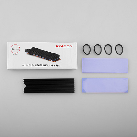 AXAGON Passive aluminum heatsink for all M.2 SSDs, size 2280, high 6 mm | CLR-M2L6 - 7