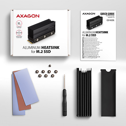 AXAGON Passive aluminum heatsink for single-sided and double-sided M.2 SSD disks, size 2280, height 36 mm | CLR-M2XL - 5