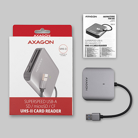AXAGON Aluminum high-speed USB-A 3.2 Gen 1 memory card reader, 3 slots | CRE-S3 - 7