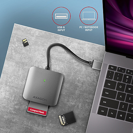 AXAGON Aluminum high-speed USB-A 3.2 Gen 1 memory card reader, 3 slots | CRE-S3 - 5