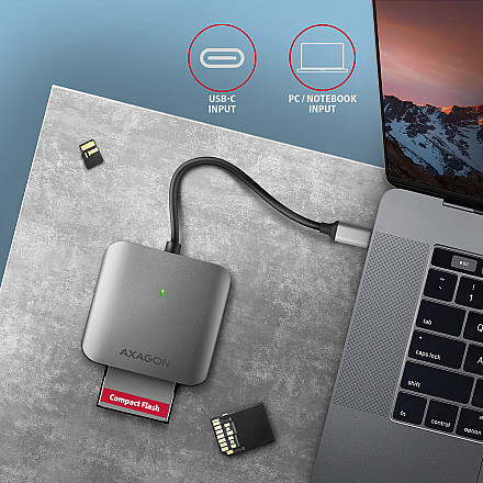 AXAGON Aluminum high-speed USB-C 3.2 Gen 1 memory card reader, 3 slots | CRE-S3C - 5