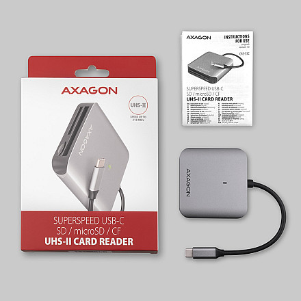 AXAGON Aluminum high-speed USB-C 3.2 Gen 1 memory card reader, 3 slots | CRE-S3C - 8