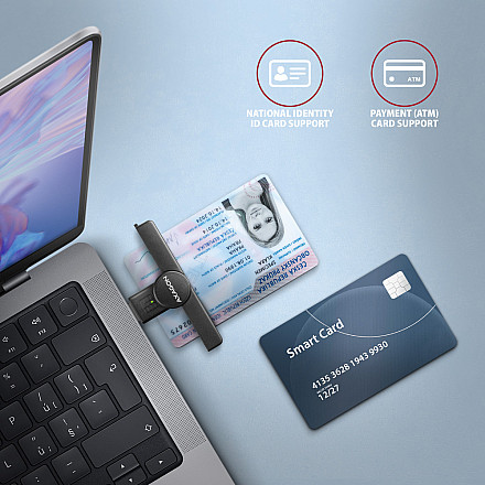 AXAGON Foldable pocket USB-A contact Smart/ID card reader | CRE-SMPA - 2