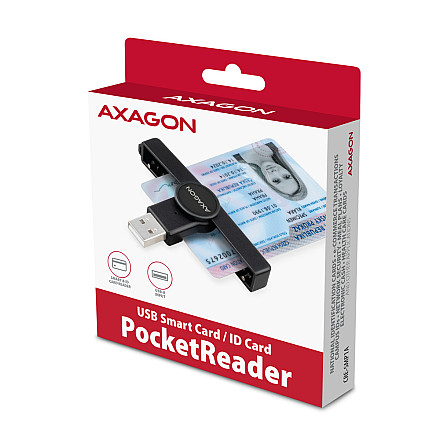 AXAGON Foldable pocket USB-A contact Smart/ID card reader | CRE-SMPA - 7