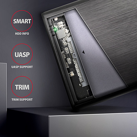 AXAGON Screwless aluminum USB 3.2 Gen 1 - SATA 6G external box for 2.5