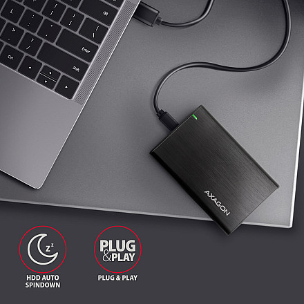 AXAGON Screwless aluminum USB 3.2 Gen 1 - SATA 6G external box for 2.5