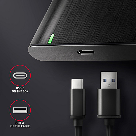 AXAGON Screwless aluminum USB 3.2 Gen 1 - SATA 6G external box for 2.5