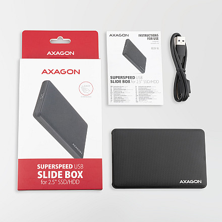 AXAGON Screwless USB 3.2 Gen 1 - SATA 6G external box for 2.5