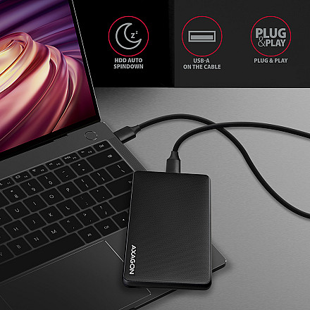 AXAGON Screwless USB 3.2 Gen 1 - SATA 6G external box for 2.5
