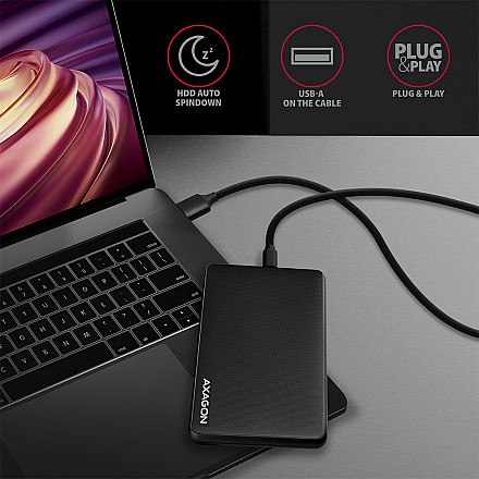 AXAGON Screwless USB 3.2 Gen 1 - SATA 6G external box for 2.5
