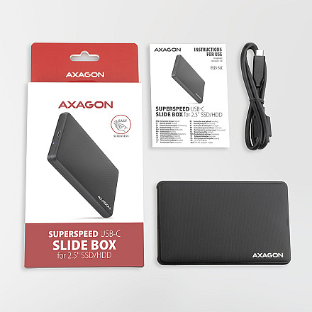 AXAGON Screwless USB 3.2 Gen 1 - SATA 6G external box for 2.5