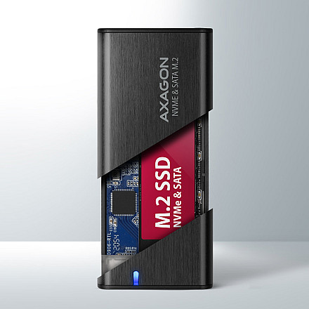 AXAGON External USB-C 3.2 Gen 2 metal box for M.2 NVMe & SATA SSD disks - 4