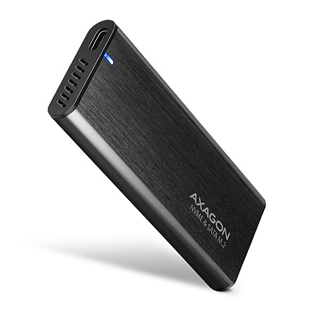 AXAGON External USB-C 3.2 Gen 2 metal box for M.2 NVMe & SATA SSD disks - 1