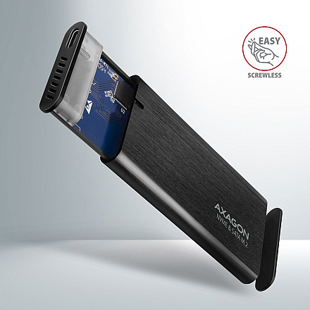 AXAGON External USB-C 3.2 Gen 2 metal box for M.2 NVMe & SATA SSD disks - 3