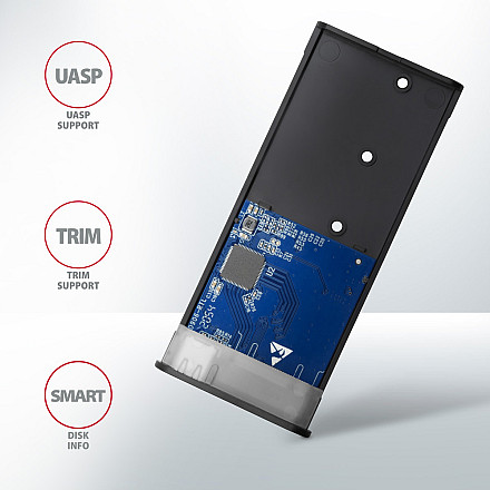 AXAGON External USB-C 3.2 Gen 2 metal box for M.2 NVMe & SATA SSD disks - 8