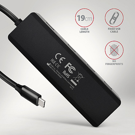 AXAGON Travel four-port USB-C 5Gbps hub | HUE-C1C - 5