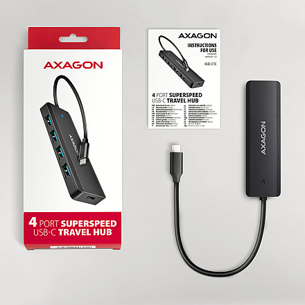 AXAGON Travel four-port USB-C 5Gbps hub | HUE-C1C - 6