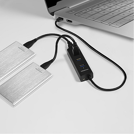 AXAGON Four-port USB 3.0 hub with fast charging and power support | HUE-S2B - 9