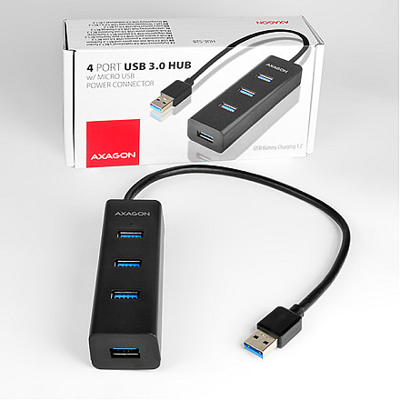 AXAGON Four-port USB 3.0 hub with fast charging and power support | HUE-S2B - 2