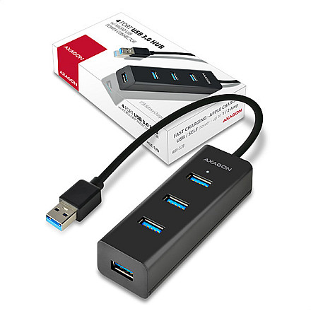 AXAGON Four-port USB 3.0 hub with fast charging and power support | HUE-S2B - 3